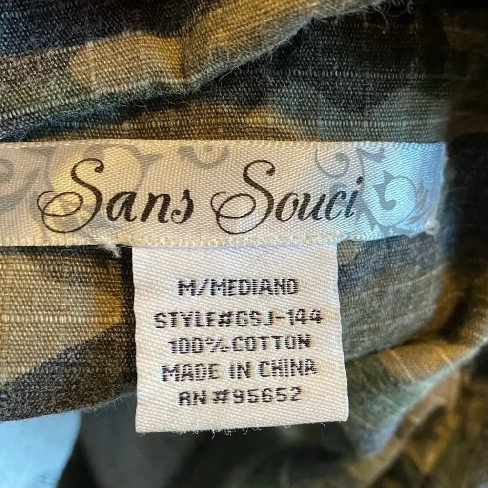 Sans Souci Camo Stripe Skull Utility Jacket Sz M
